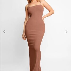 Popilush Brown Maxi Shapewear Dress